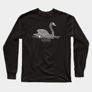 Mute Swan with Common and Scientific Names - water bird design Long Sleeve T-Shirt